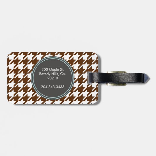 Houndstooth-monogram Bagagelabel (Achterkant horizontaal)