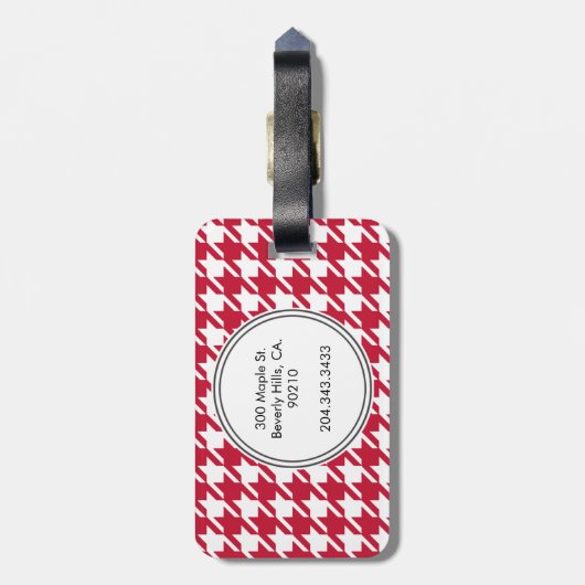 Houndstooth-monogram Bagagelabel (Achterkant verticaal)