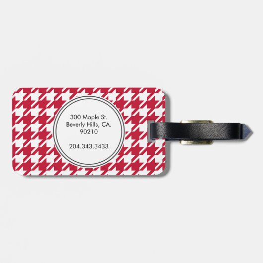 Houndstooth-monogram Bagagelabel (Achterkant horizontaal)