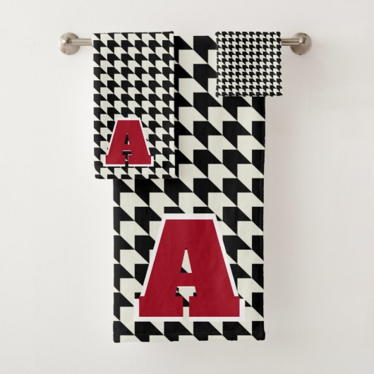 Houndstooth monogram bath towel set (En situation)