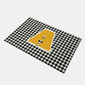 Houndstooth monogram deurmat (Schuin)