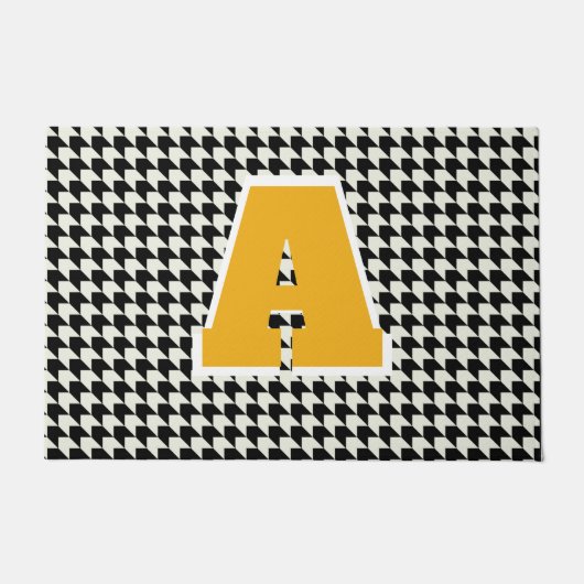 Houndstooth monogram deurmat (Voorkant)