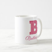 Houndstooth Monogram Letter B Klassieke Mok (Voorkant rechts)