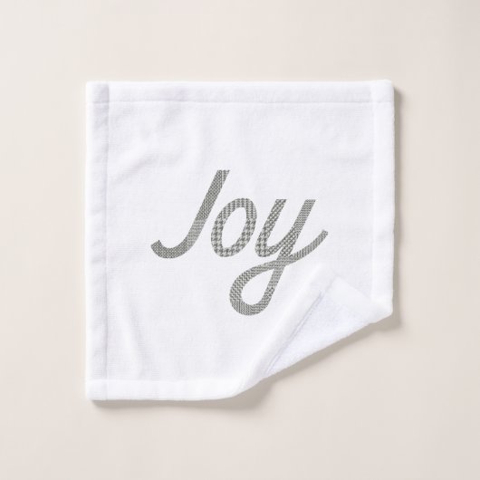 Houndstooth Motif Joy Noir et Blanc (Gant de toilette)