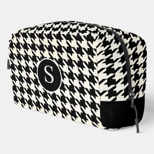 Houndstooth Motif Sac de toilette noir et blanc (Coin droit)