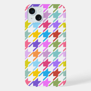 Houndstooth Multicolor+White Big Motif