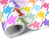 Houndstooth Multicolor + White Big Pattern Cadeaupapier (Rol Hoek)