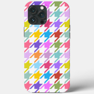 Houndstooth Multicolor + White Big Pattern iPhone 13 Pro Max Hoesje