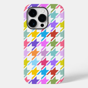 Houndstooth Multicolor + White Big Pattern Case-Mate iPhone 14 Pro Hoesje