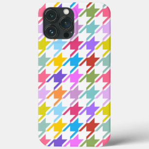 Houndstooth Multicolor + White Big Pattern iPhone 13 Pro Max Hoesje