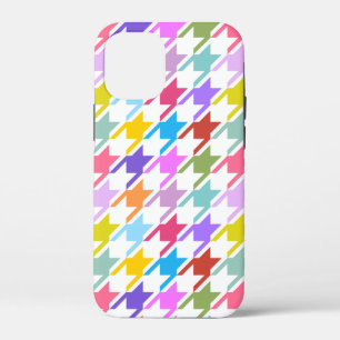 Houndstooth Multicolor + White Big Pattern iPhone 12 Mini Hoesje