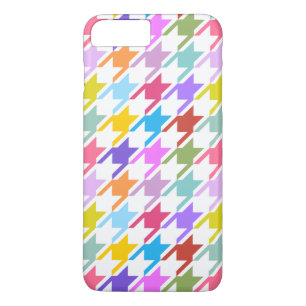 Houndstooth Multicolor + White Big Pattern iPhone 8 Plus / 7 Plus Hoesje