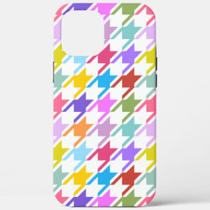 Houndstooth Multicolor + White Big Pattern iPhone 12 Pro Max Hoesje