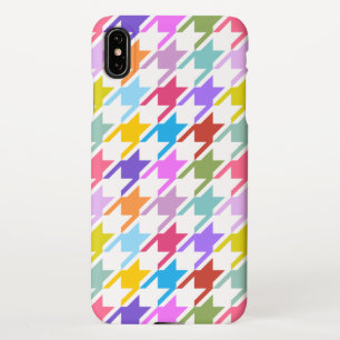 Houndstooth Multicolor + White Big Pattern iPhone XS Max Hoesje