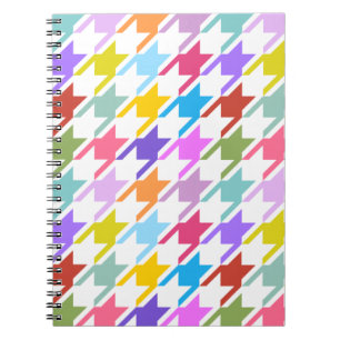 Houndstooth Multicolor + White Big Pattern Notitieboek
