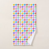 Houndstooth Multicolor+White Pattern Bad Handdoek (Handdoek)