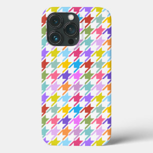 Houndstooth Multicolor+White Pattern iPhone 13 Pro Hoesje