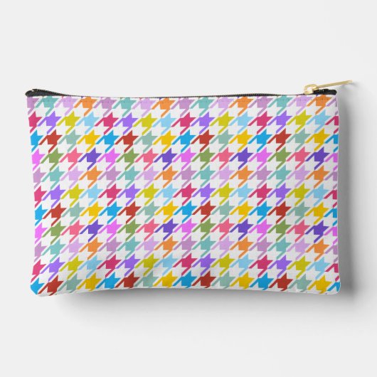 Houndstooth Multicolor+White Pattern Etui (Achterkant)