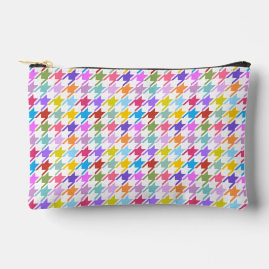 Houndstooth Multicolor+White Pattern Etui (Voorkant)