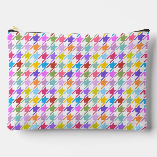 Houndstooth Multicolor+White Pattern Etui (Voorkant)