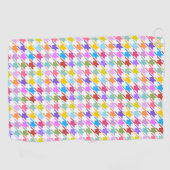 Houndstooth Multicolor+White Pattern Golfhanddoek (Horizontaal)