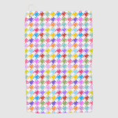 Houndstooth Multicolor+White Pattern Golfhanddoek (Voorkant)