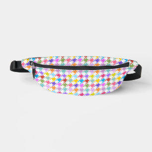 Houndstooth Multicolor+White Pattern Heuptasje