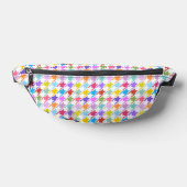 Houndstooth Multicolor+White Pattern Heuptasje (Liggend)