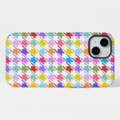 Houndstooth Multicolor+White Pattern iPhone Hoesje (Achterkant horizontaal)
