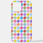 Houndstooth Multicolor+White Pattern iPhone Hoesje (Achterkant)