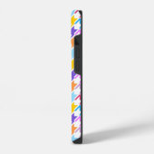 Houndstooth Multicolor+White Pattern iPhone Hoesje (Linkerkant)