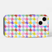 Houndstooth Multicolor+White Pattern iPhone Hoesje (Achterkant horizontaal)
