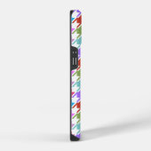 Houndstooth Multicolor+White Pattern iPhone Hoesje (Rechterkant)
