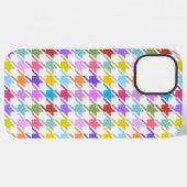 Houndstooth Multicolor+White Pattern iPhone Hoesje (Achterkant horizontaal)