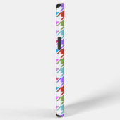 Houndstooth Multicolor+White Pattern iPhone Hoesje (Rechterkant)
