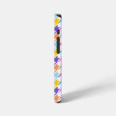 Houndstooth Multicolor+White Pattern iPhone Hoesje (Linkerkant)