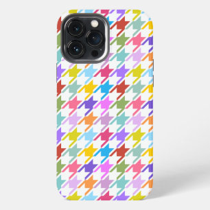 Houndstooth Multicolor+White Pattern iPhone 13 Pro Max Hoesje