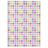 Houndstooth Multicolor+White Pattern Klembord (Achterkant)
