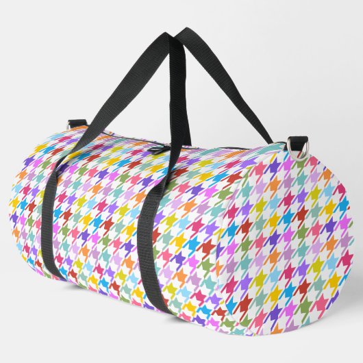 Houndstooth Multicolor+White Pattern Plunjezak (Linkerhoek)
