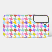 Houndstooth Multicolor+White Pattern Samsung Galaxy Hoesje (Achterkant horizontaal)
