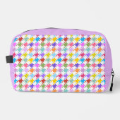 Houndstooth Multicolor+White Pattern Toilettasje (Voorkant)