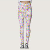 Houndstooth Multicolor+White SML Pattern Leggings (Voorkant)