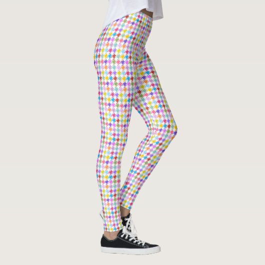 Houndstooth Multicolor+White SML Pattern Leggings (Rechts)
