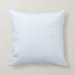 Houndstooth-patroon - babyblauw kussen