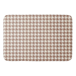 Houndstooth Patroon Mocha Mousse en wit Badmat