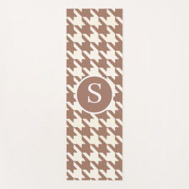 Houndstooth Patroon Mocha Mousse en wit Yogamat
