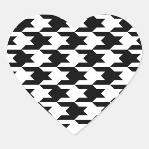 Houndstooth Pattern 1 Black and White Hart Sticker