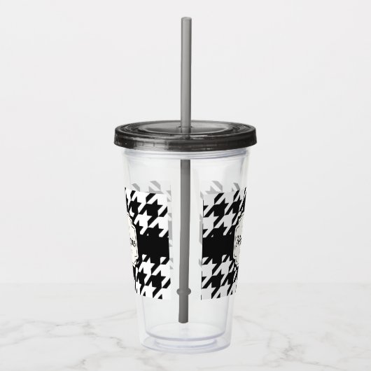 Houndstooth Pattern Acryl Drinkbeker (Rechts)