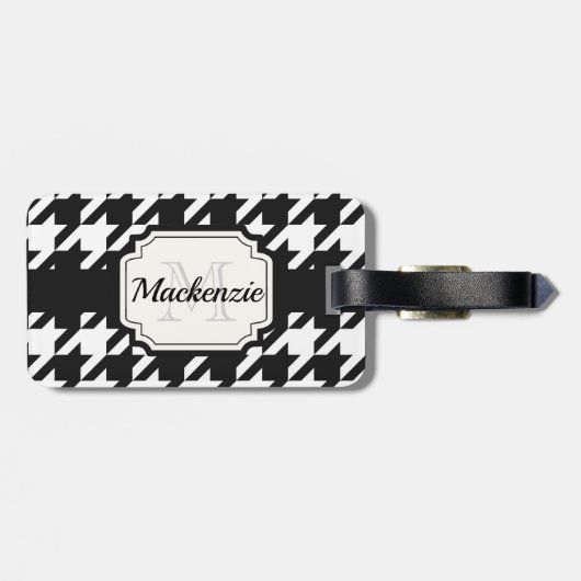 Houndstooth Pattern Bagagelabel (Achterkant horizontaal)