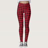 houndstooth pattern black and red leggings (Devant)
